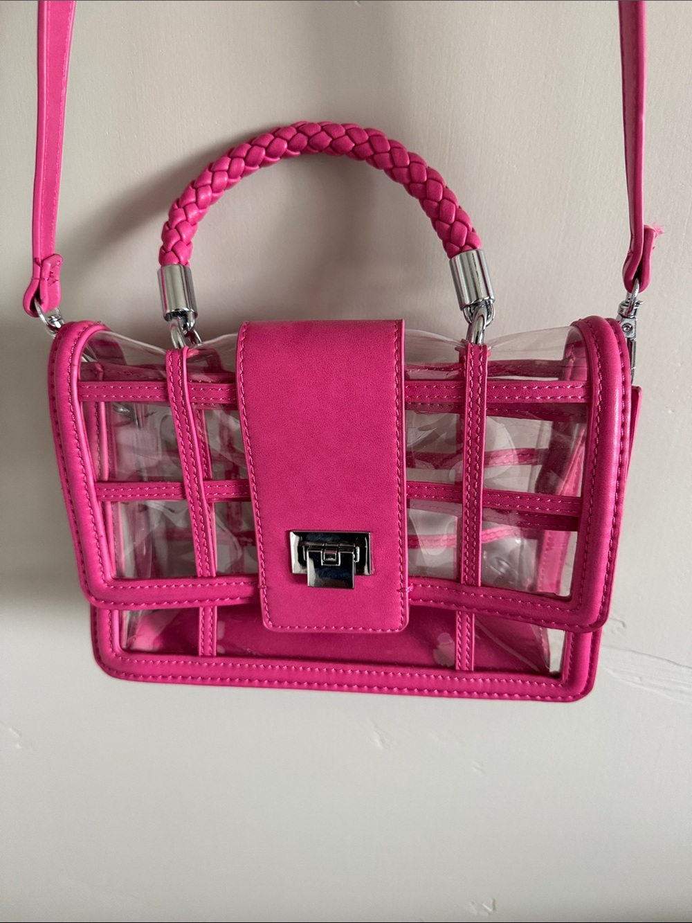 Pink & clear stadium bag.  NWOT - Picture 2 of 3